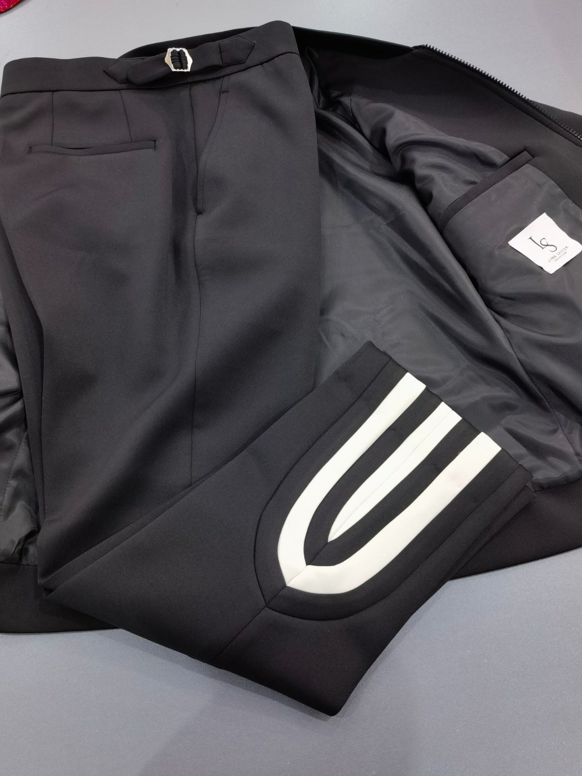 Men's Black With White Stripe Jogging Suit