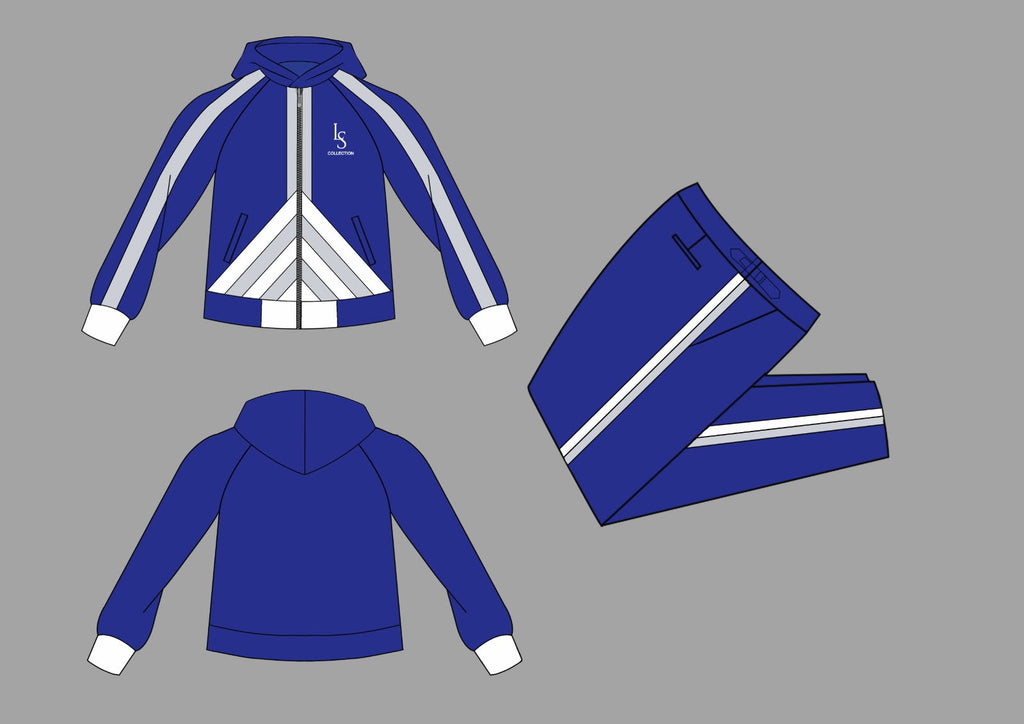Men's Blue Hoodie Jogging Suit