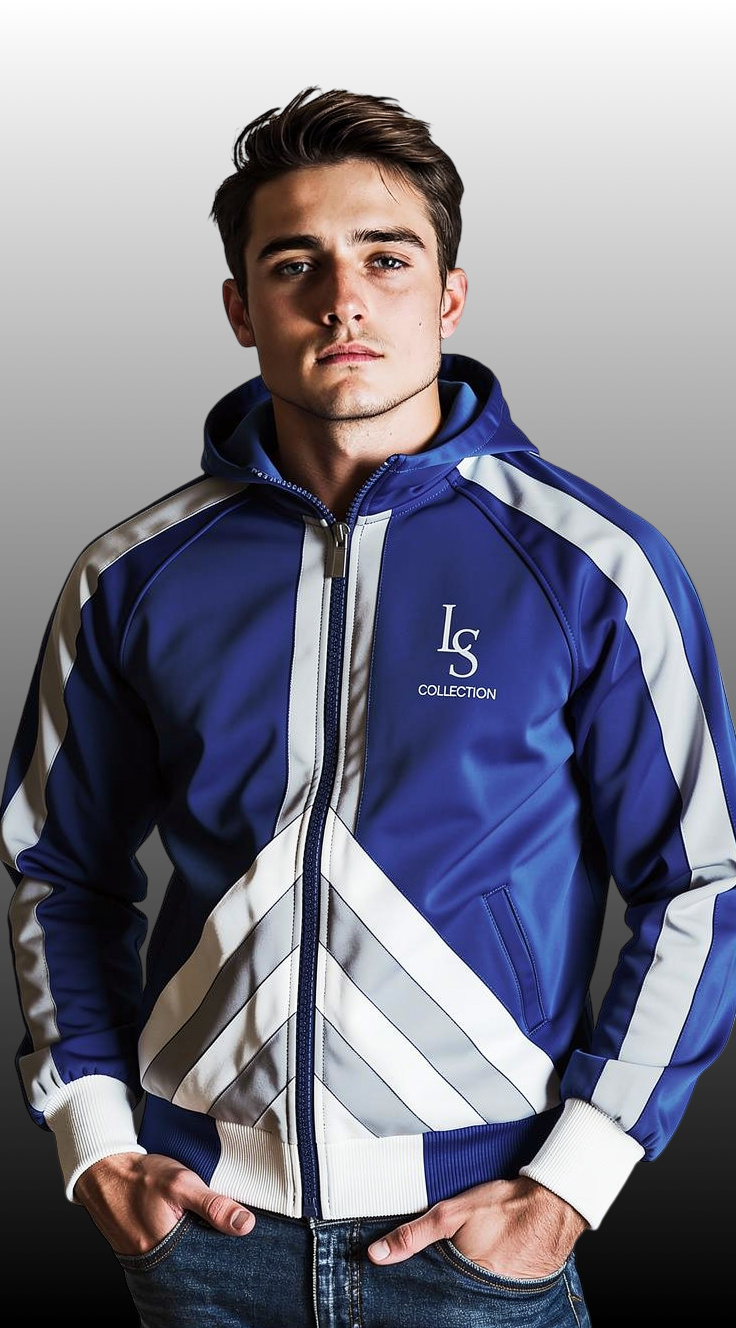 Men's Blue Hoodie Jogging Suit