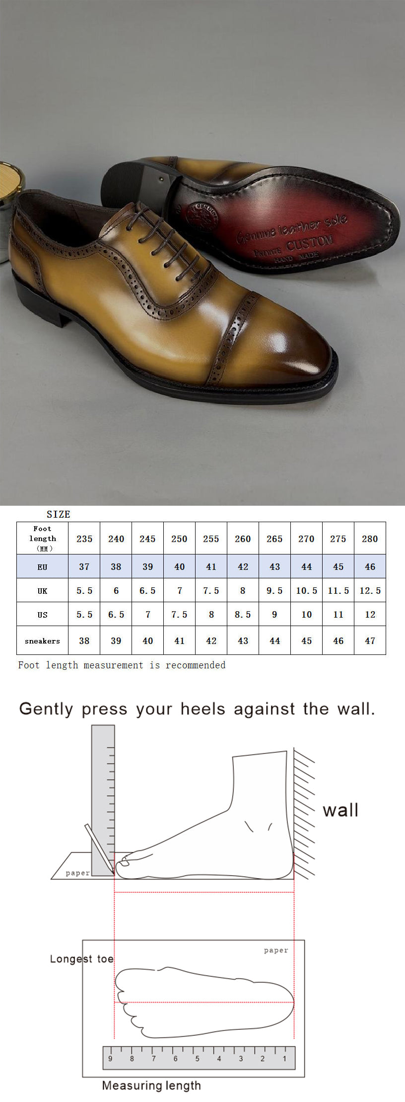 Burnt Brown Oxford Leather