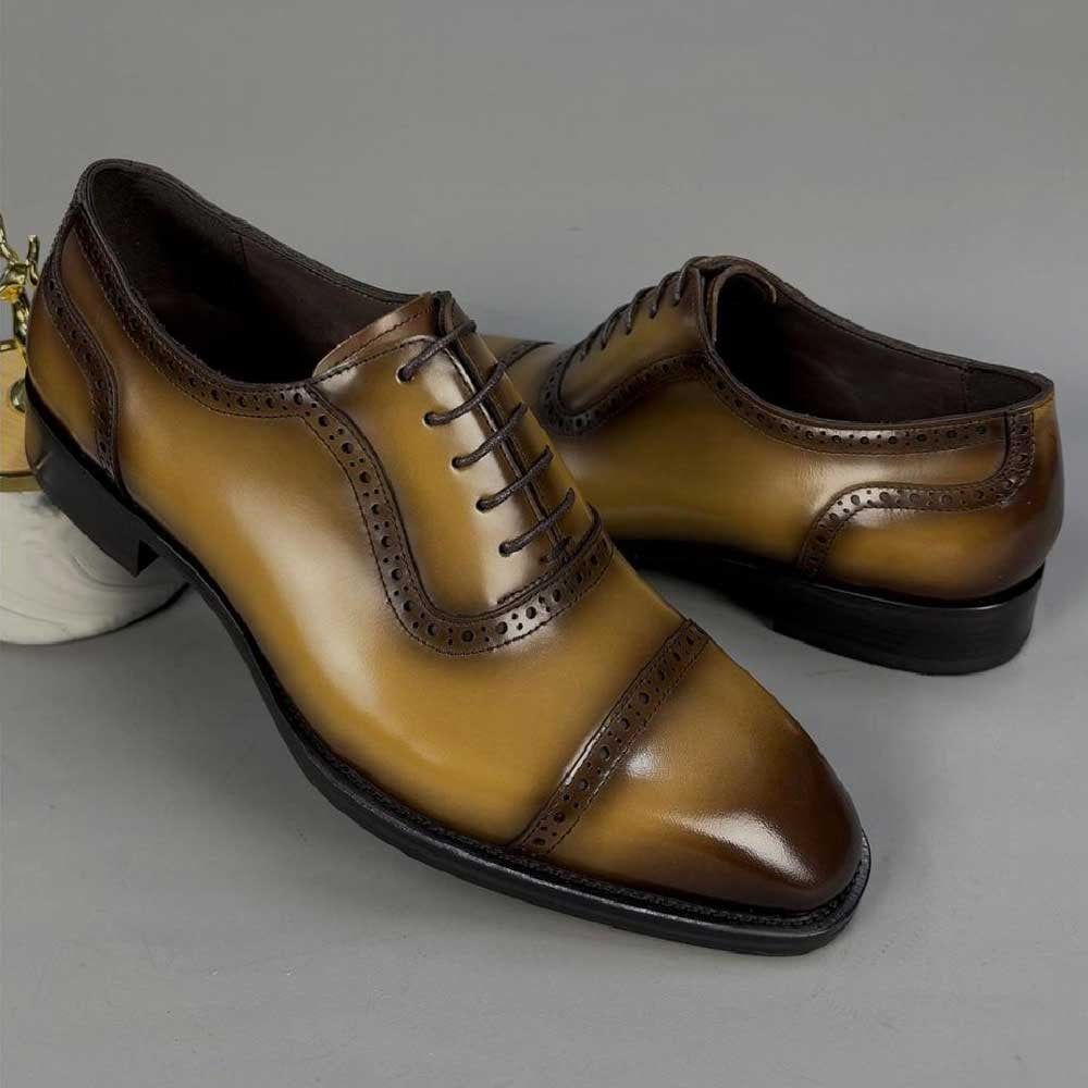 Burnt Brown Oxford Leather