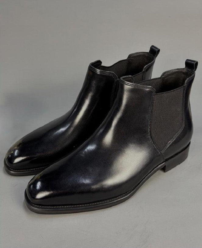 Black Leather Chelsea Boot