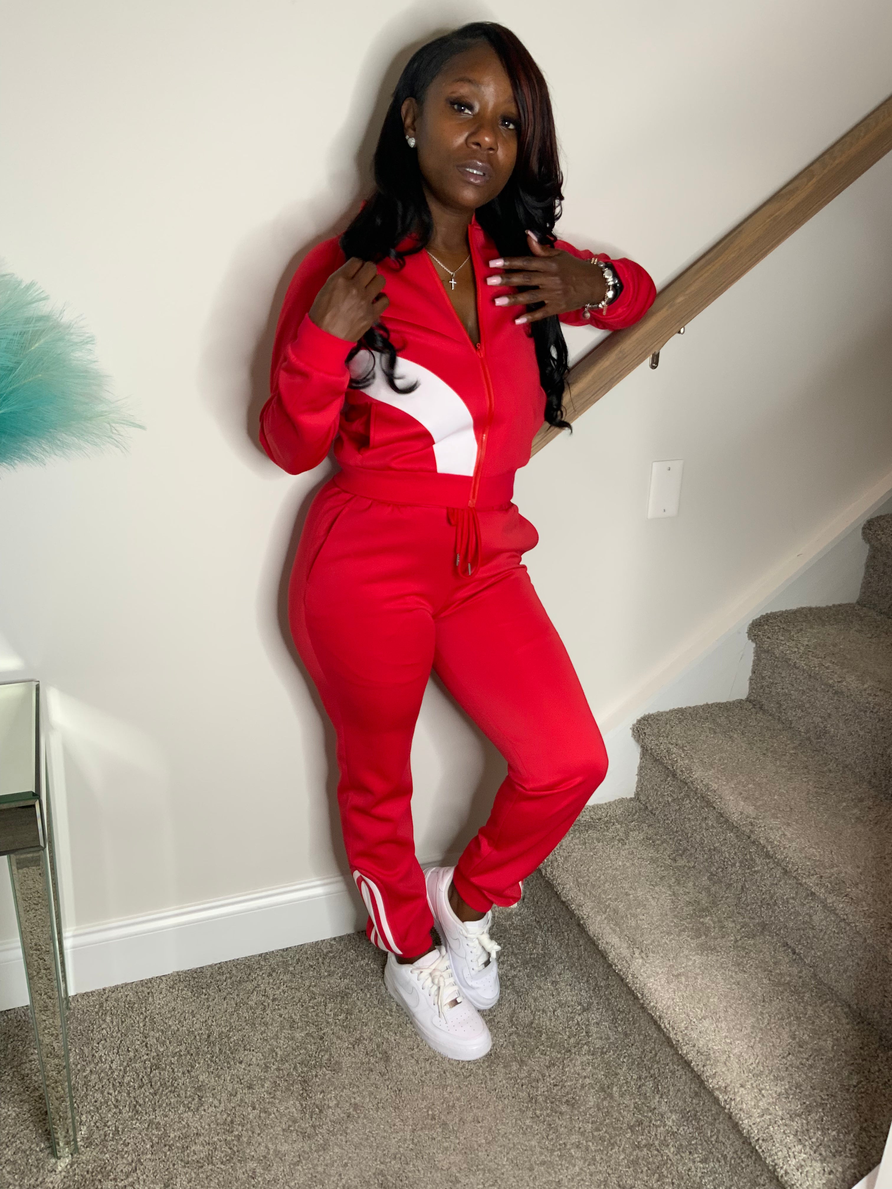 Women's Red Jogging Suit