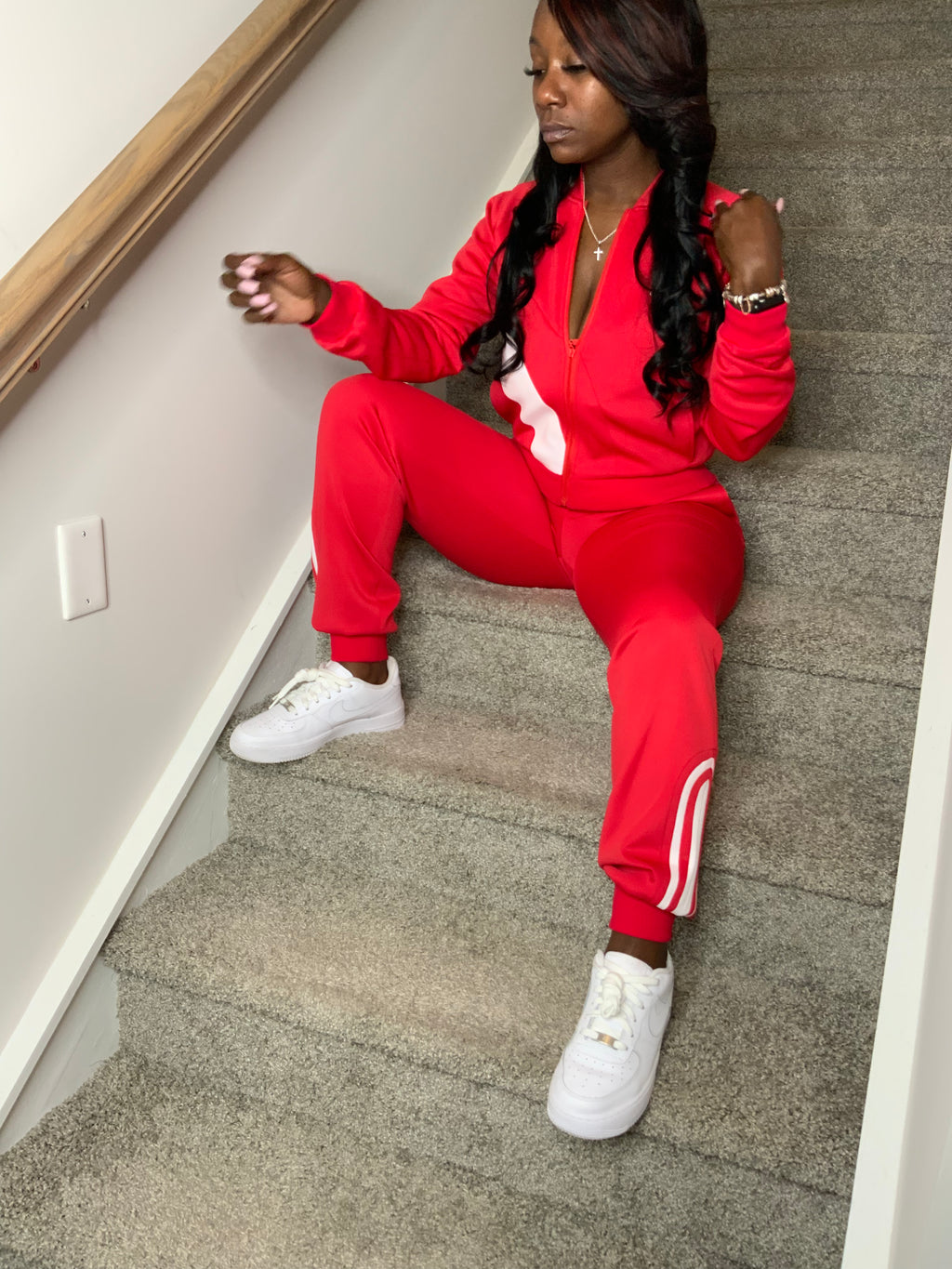 Women's Red Jogging Suit