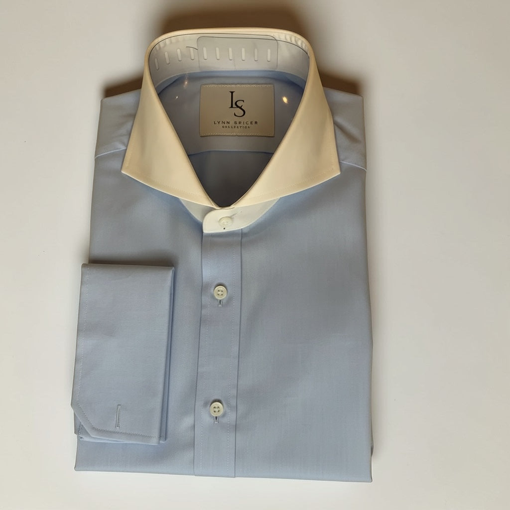 Sky Blue w/ White Collar Dress Shirt